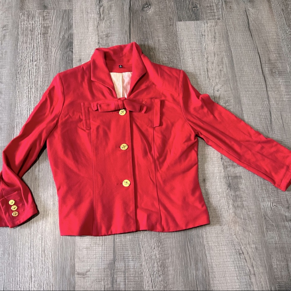 Red fitted Cabi ponte jacket